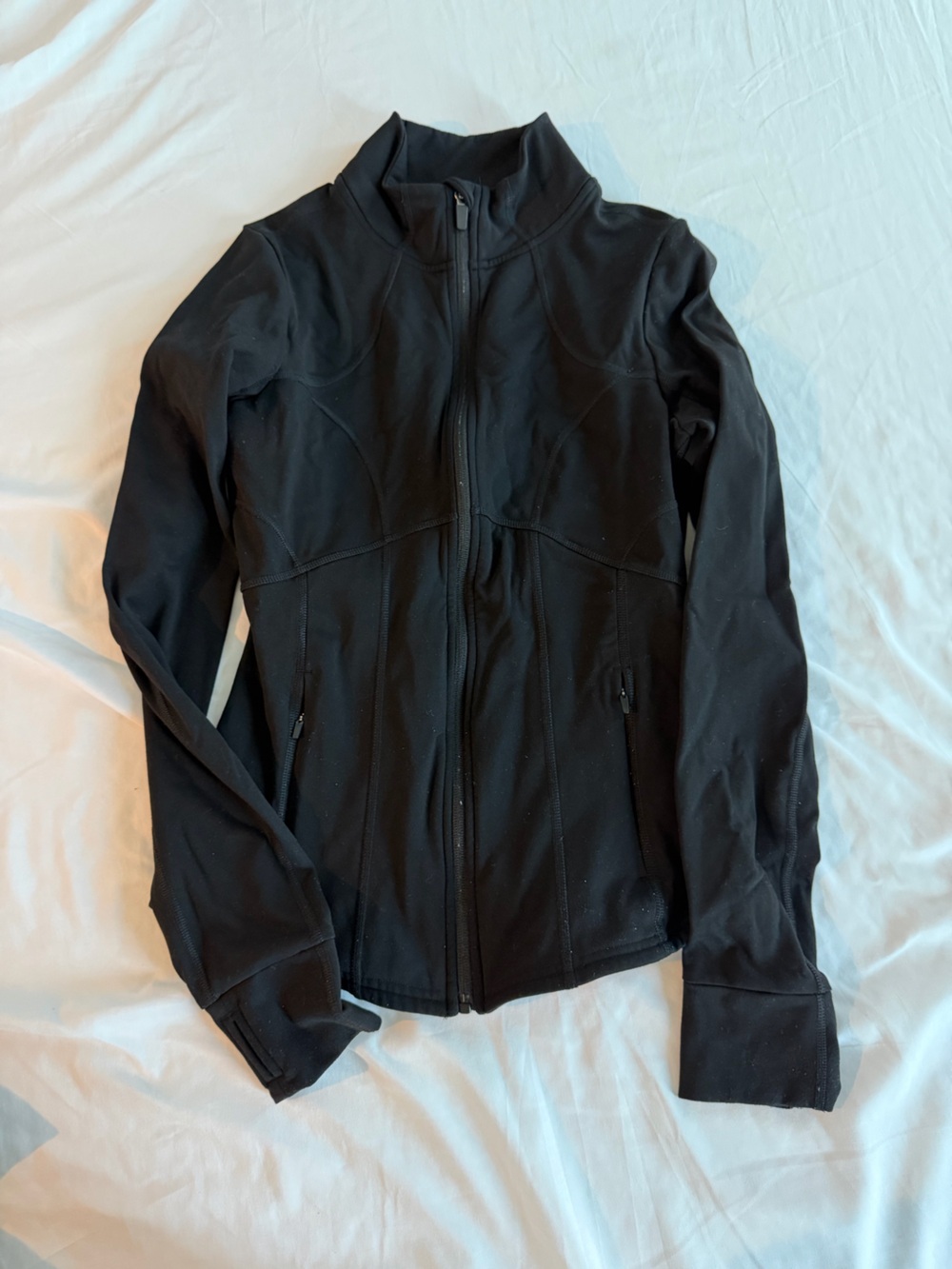Fabletics thermal Black Full-Zip Athletic Jacket